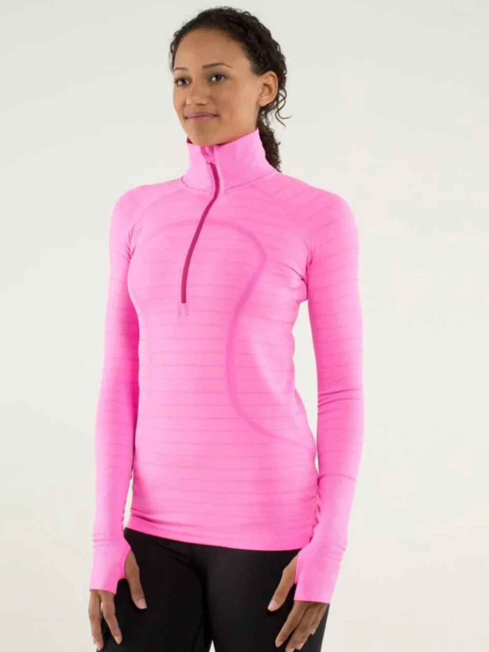 Lululemon Run: Swiftly Tech 1/2 Zip Heathered Raspberry Glo Light Size 4 Active